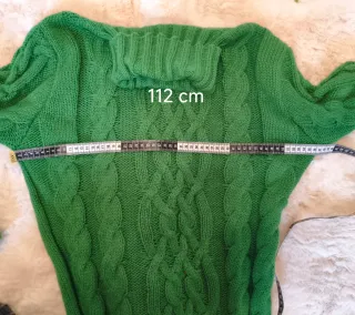 Vestido punto verde cuello alto talla XL