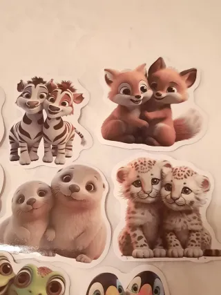 30 Autocolantes Animais Bebés Adoráveis