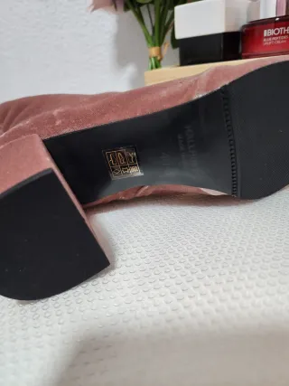 Botines rosas de terciopelo Tallas 38,39,40