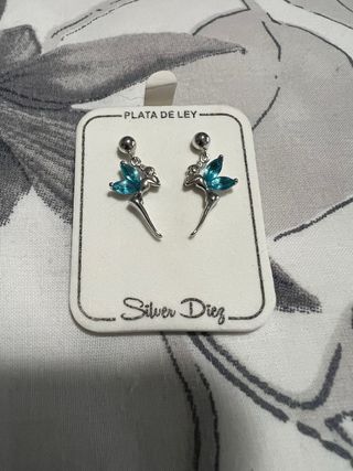 Pendientes hada Silver Diez plata azul