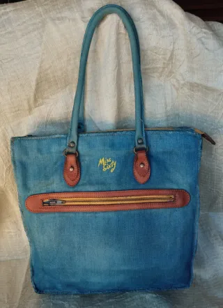 Bolso vaquero Miss Sixty azul y marrón