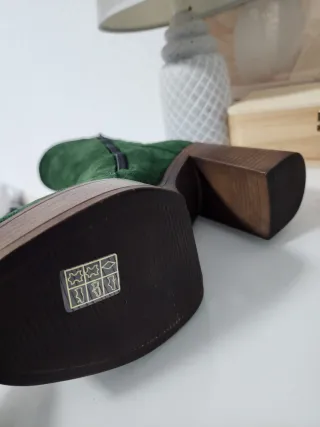 Botines verdes de tacón y plataforma Tallas 38,41