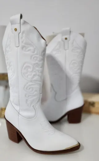 Botas de vaquera blancas