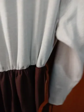 Vestido largo mujer gris y marrón