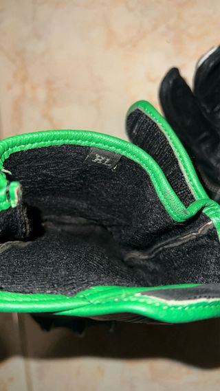Guantes de moto talla XL negros y verdes