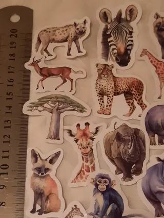 25 Autocolantes Animados Animais Selvagens Africa