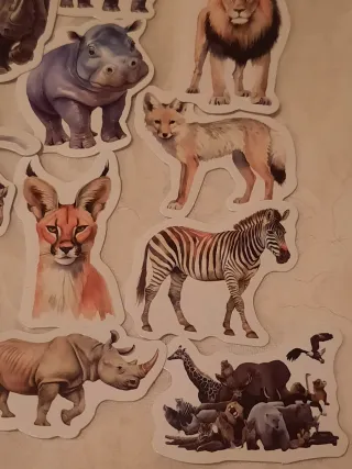 25 Autocolantes Animados Animais Selvagens Africa