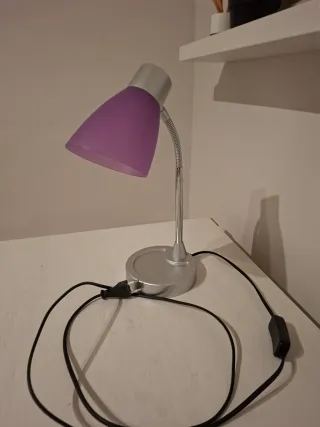Lámpara Escritorio Morada y Plateada