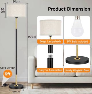 OUTON Lampada da Terra per Soggiorno 3 Temperature