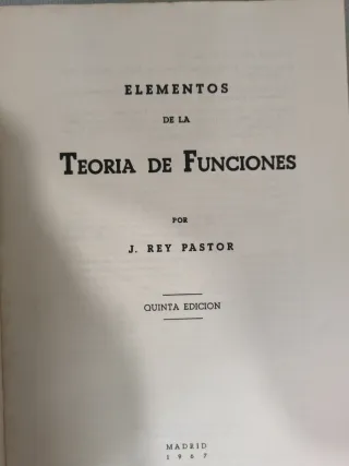Elementos de la Teoría de Funciones