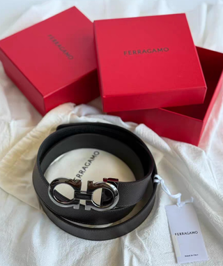 Cintura Ferragamo nera da uomo 120 cm originale