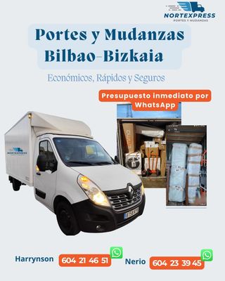 Portes y Mudanzas en Bilbao- Bizkaia y toda España