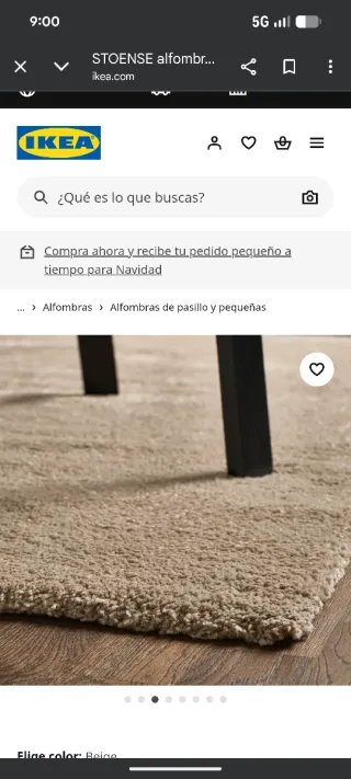 Alfombra Ikea pelo grueso beige/marrón 80x150cm