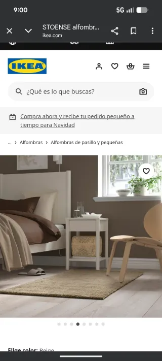 Alfombra Ikea pelo grueso beige/marrón 80x150cm