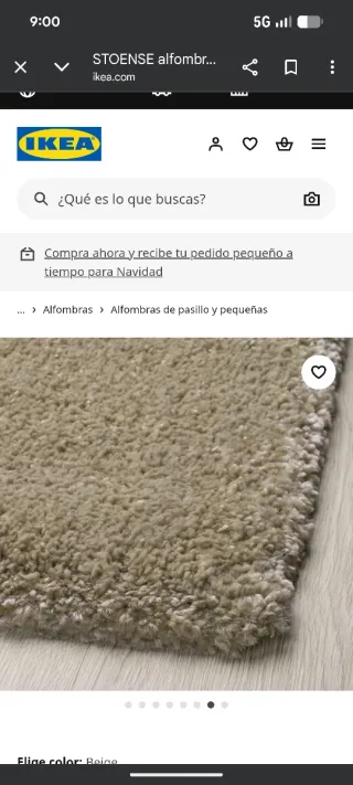 Alfombra Ikea pelo grueso beige/marrón 80x150cm