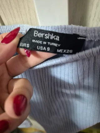 Top Hombros Descubiertos Azul Talla Única