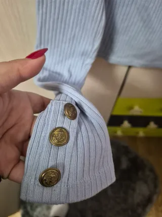 Top Hombros Descubiertos Azul Talla Única