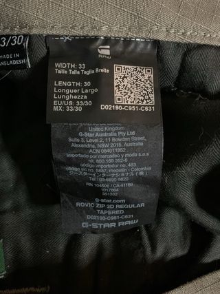 Pantalón cargo de hombre de G-Star Raw (W33/L30)