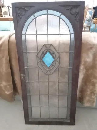 Puerta armario vidriera antigua