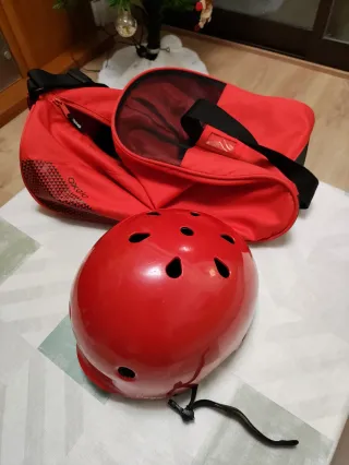 Casco y bolsa patines niño