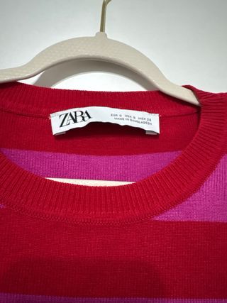 2 Jerséis Zara Rayas Rosas y Rojas