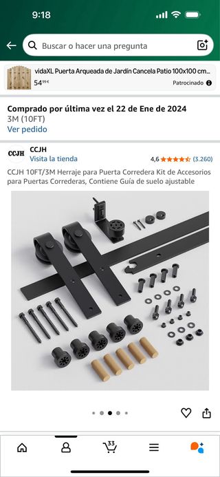 Kit herraje puerta corredera