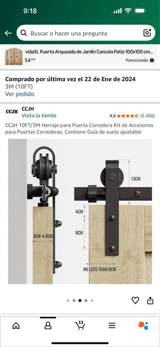 Kit herraje puerta corredera