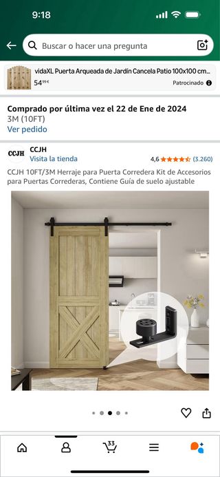 Kit herraje puerta corredera