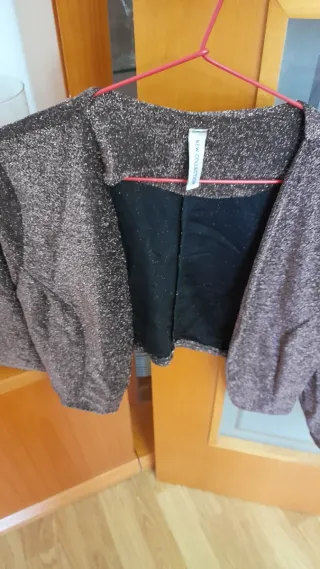 Torera brillante negra y rosa