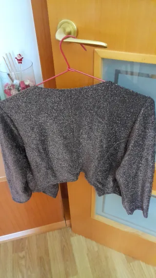 Torera brillante negra y rosa