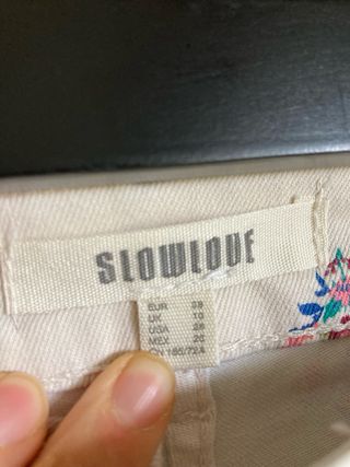 Pantalón tobillero Slowlove floral beige