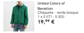 Chaqueta Benetton verde chico
