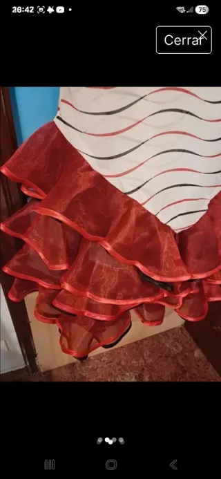 Vestido de flamenca rojo y blanco talla 44,pe