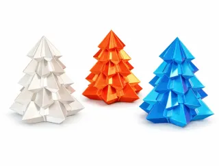 Alberi decorativi natalizi in carta