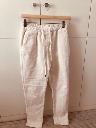 Pantalón pana blanco talla única