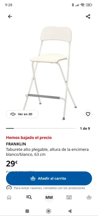 Seggioloni pieghevoli Ikea FRANKLIN bianchi