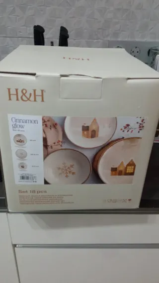 Vajilla H&H Navidad Cinnamon Glow 18 piezas