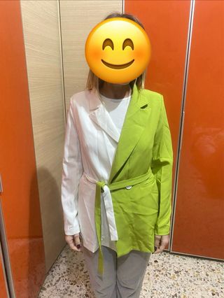 Giacca bicolore verde/bianca New Collection Tg.U