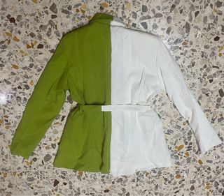 Giacca bicolore verde/bianca New Collection Tg.U