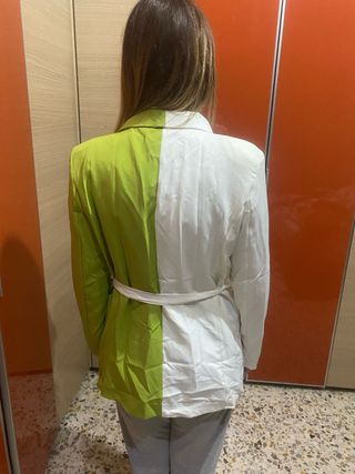 Giacca bicolore verde/bianca New Collection Tg.U