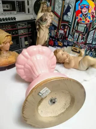 Lámpara cerámica de Manises rosa