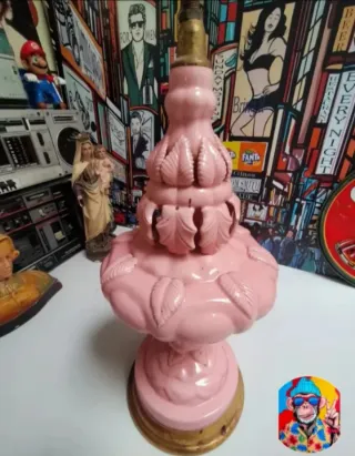 Lámpara cerámica de Manises rosa