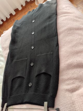 Falda de punto larga negra