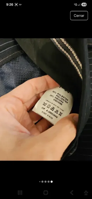 Conjunto Chaqueta y Pantalón El Corte Talla 54