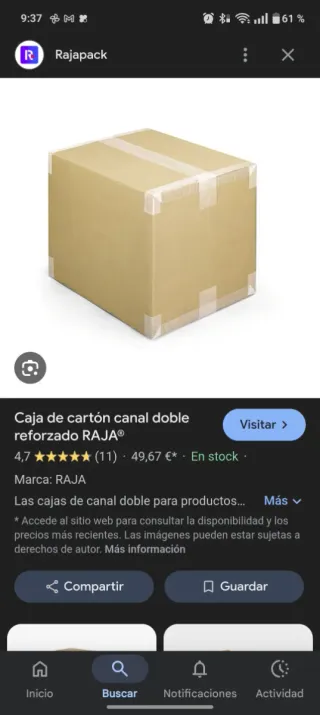 Caja de cartón reforzado RAJA