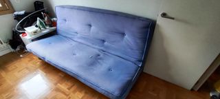 Sofá Cama 140x200 Tela Azul