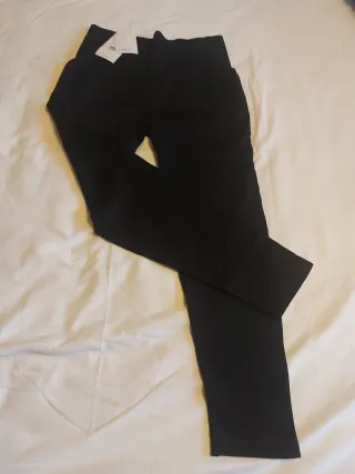 Leggings donna neri con righe in rilievo NUOVI