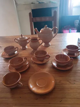 Servizio caffè terracotta 6 persone anni '60