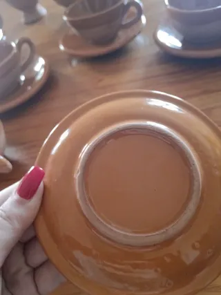 Servizio caffè terracotta 6 persone anni '60