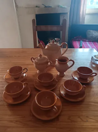 Servizio caffè terracotta 6 persone anni '60